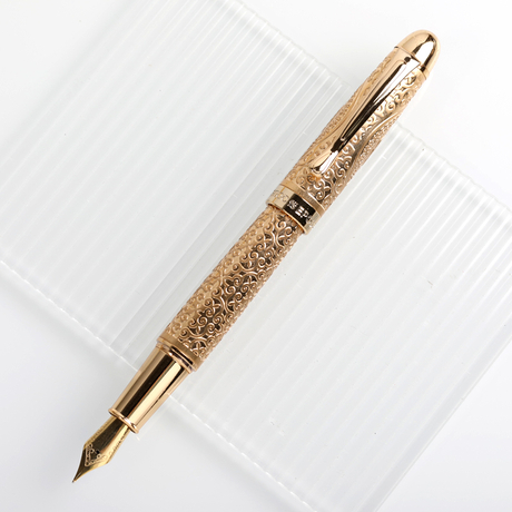 188 High- Ended Luxury Etched Golden Business Gift Calligraphy Metal Fountain Pen Custom Logo Personalized Pen